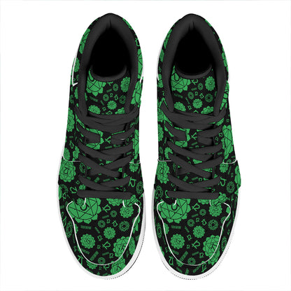 Anahata Chakra Pattern Print High Top Leather Sneakers