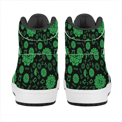 Anahata Chakra Pattern Print High Top Leather Sneakers