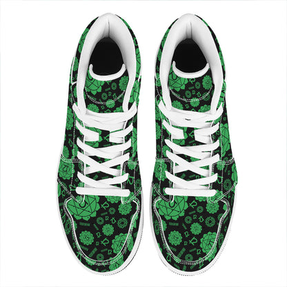 Anahata Chakra Pattern Print High Top Leather Sneakers