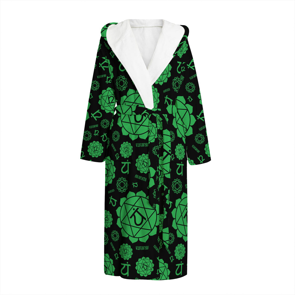 Anahata Chakra Pattern Print Hooded Bathrobe