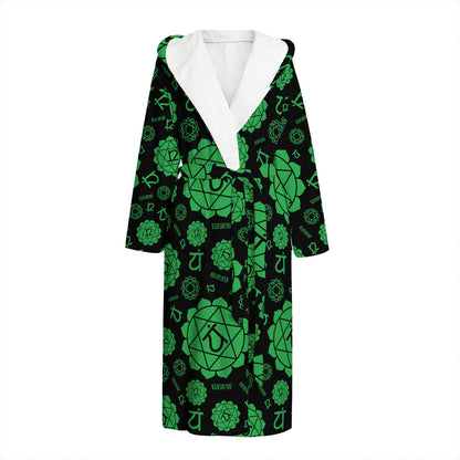Anahata Chakra Pattern Print Hooded Bathrobe