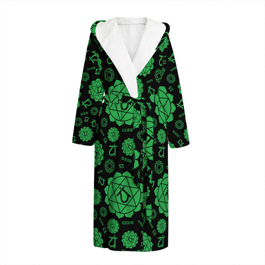 Anahata Chakra Pattern Print Hooded Bathrobe