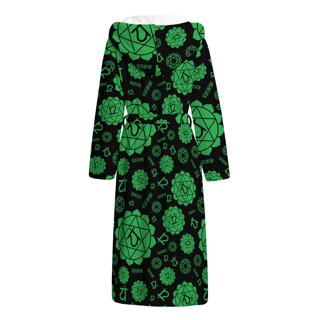 Anahata Chakra Pattern Print Hooded Bathrobe