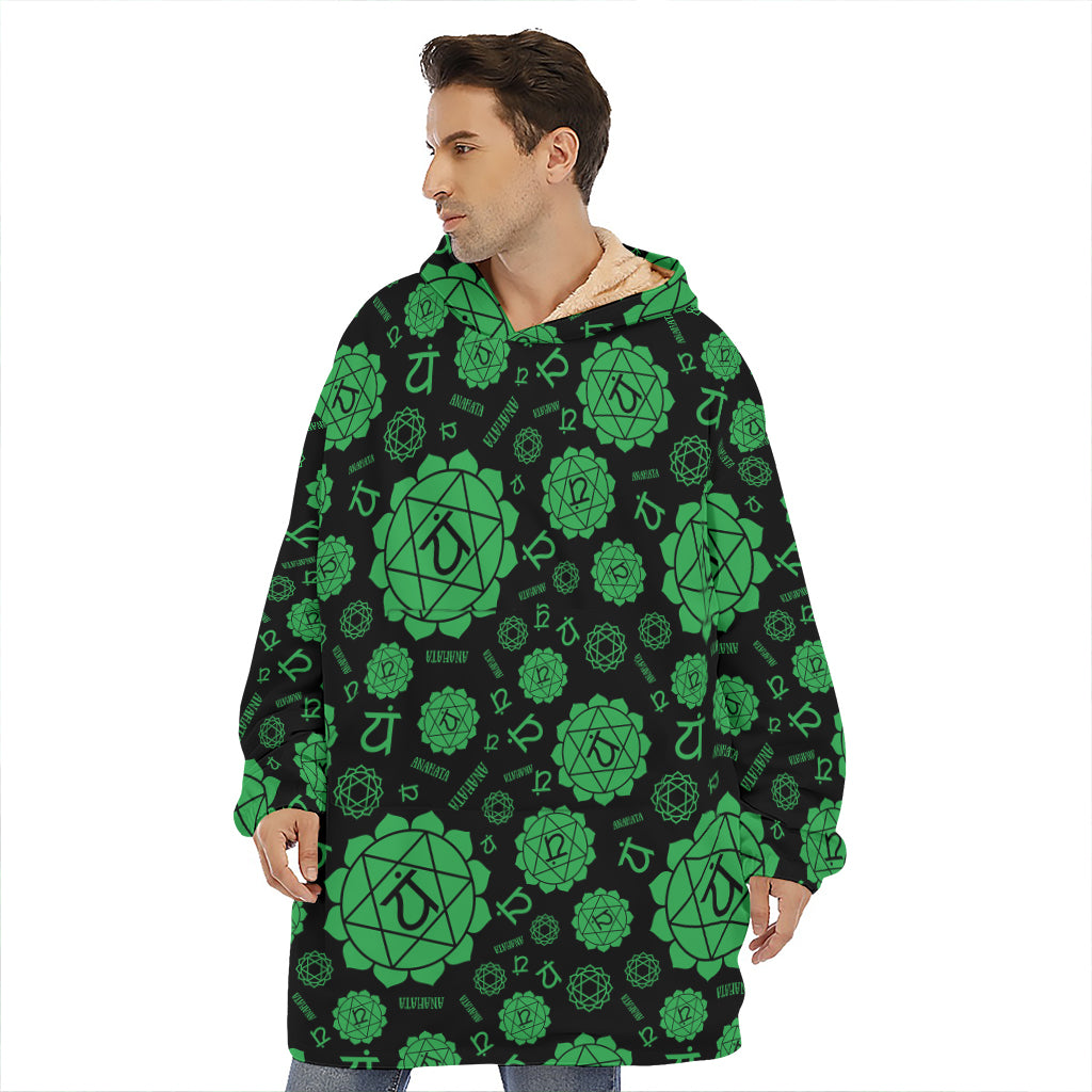 Anahata Chakra Pattern Print Hoodie Blanket