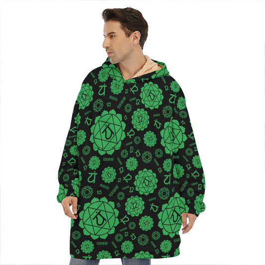 Anahata Chakra Pattern Print Hoodie Blanket