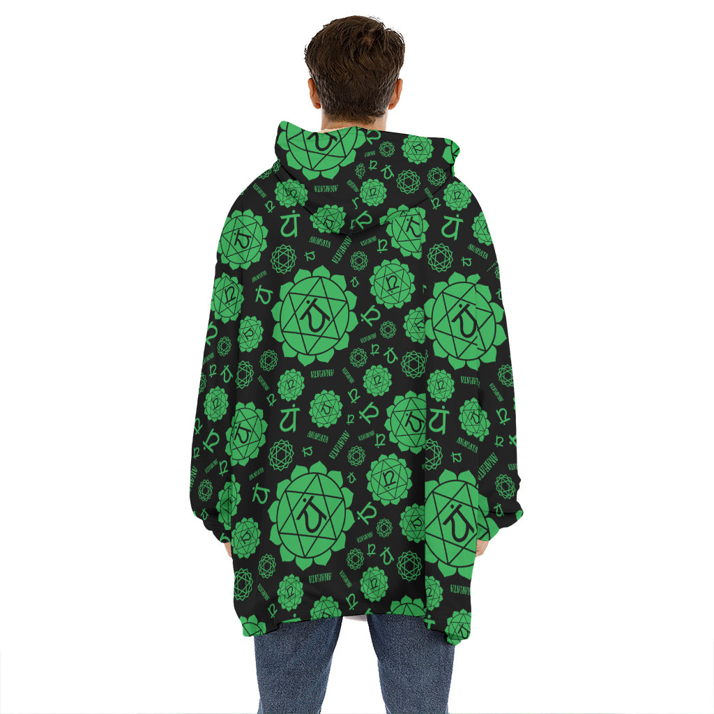Anahata Chakra Pattern Print Hoodie Blanket