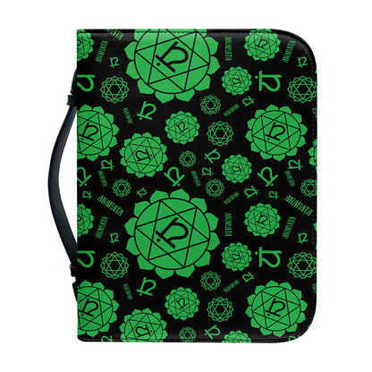 Anahata Chakra Pattern Print Leather Bible Cover