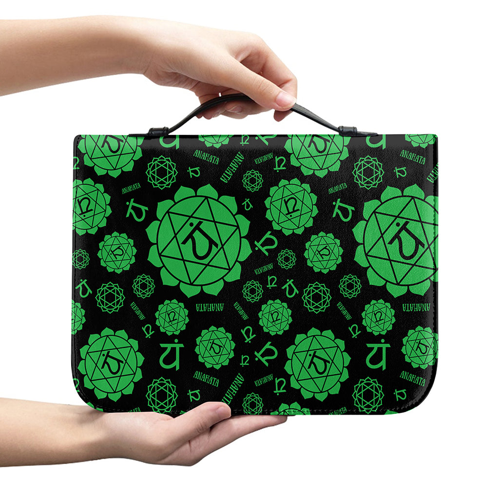 Anahata Chakra Pattern Print Leather Bible Cover
