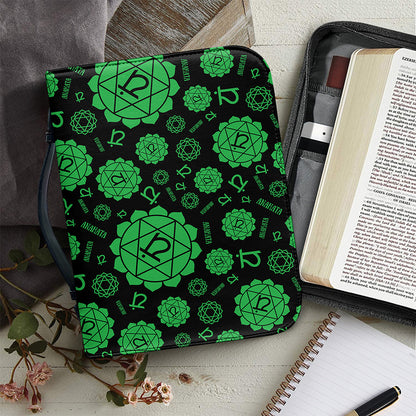 Anahata Chakra Pattern Print Leather Bible Cover