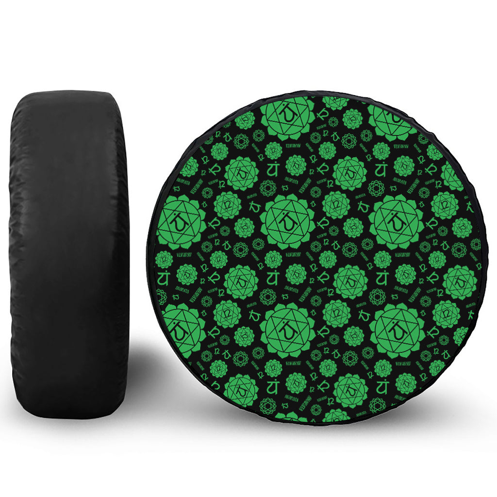 Anahata Chakra Pattern Print Leather Spare Tire Cover