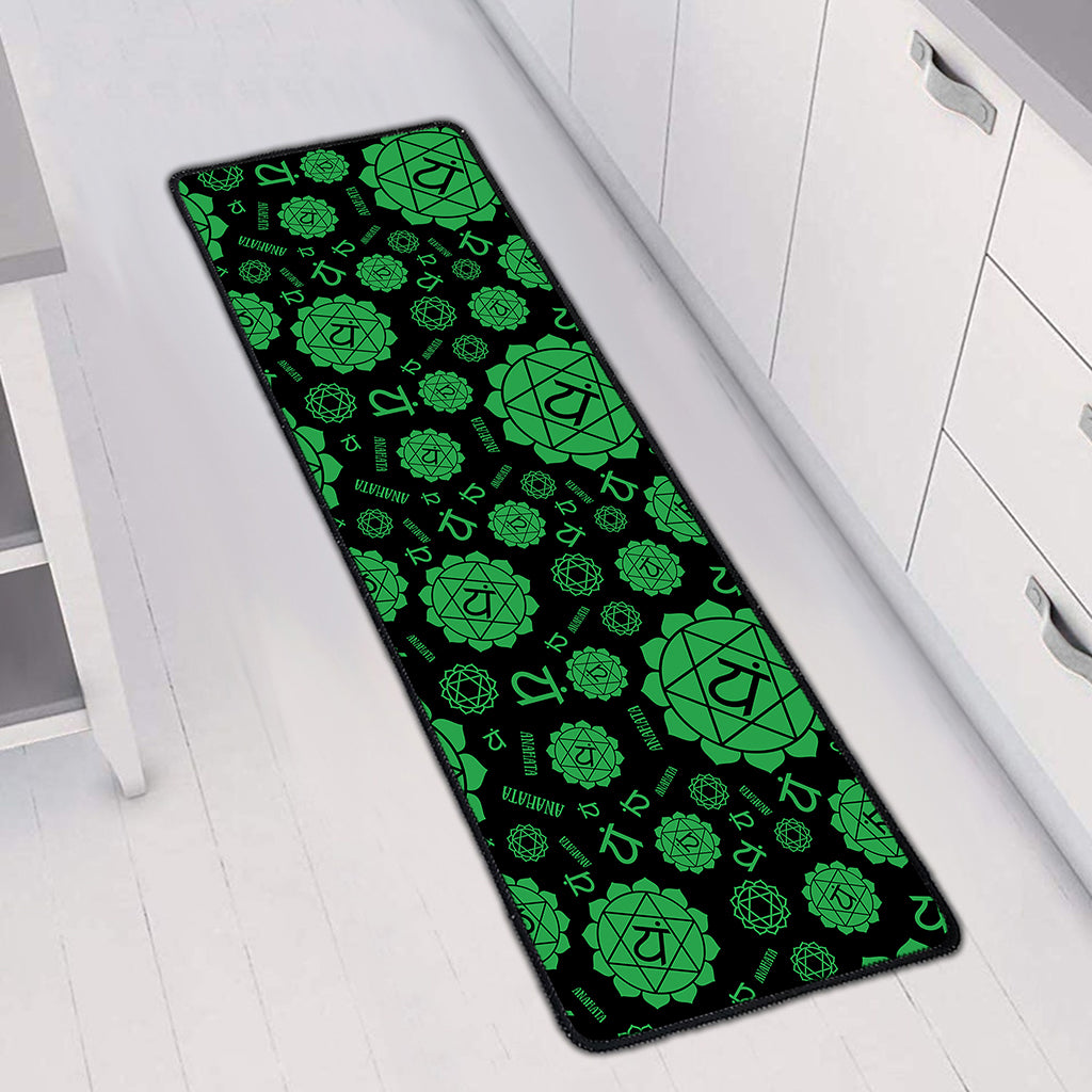 Anahata Chakra Pattern Print Long Kitchen Mat
