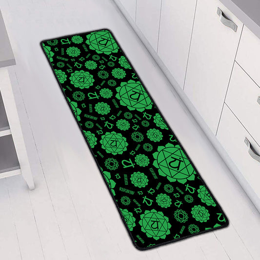 Anahata Chakra Pattern Print Long Kitchen Mat