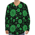 Anahata Chakra Pattern Print Long Sleeve Baseball Jersey