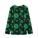 Anahata Chakra Pattern Print Long Sleeve Short Coat