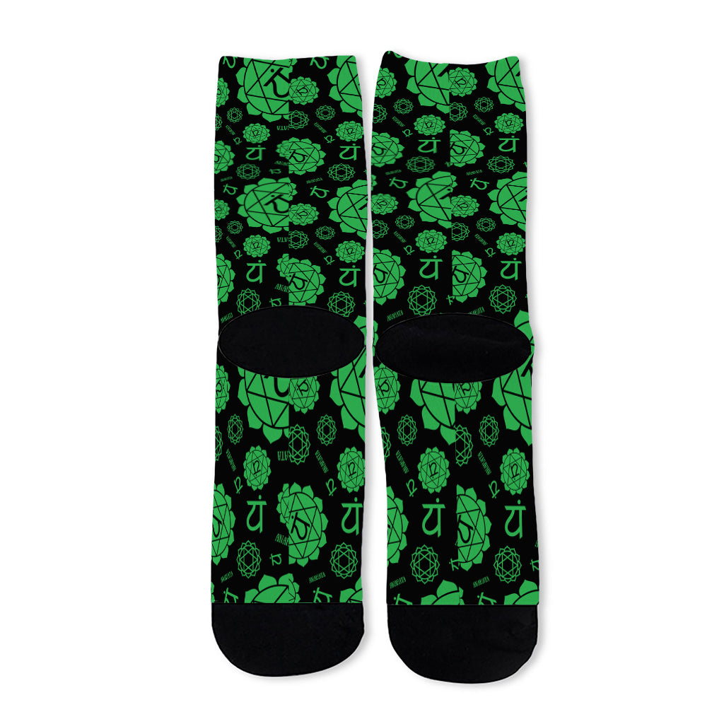 Anahata Chakra Pattern Print Long Socks