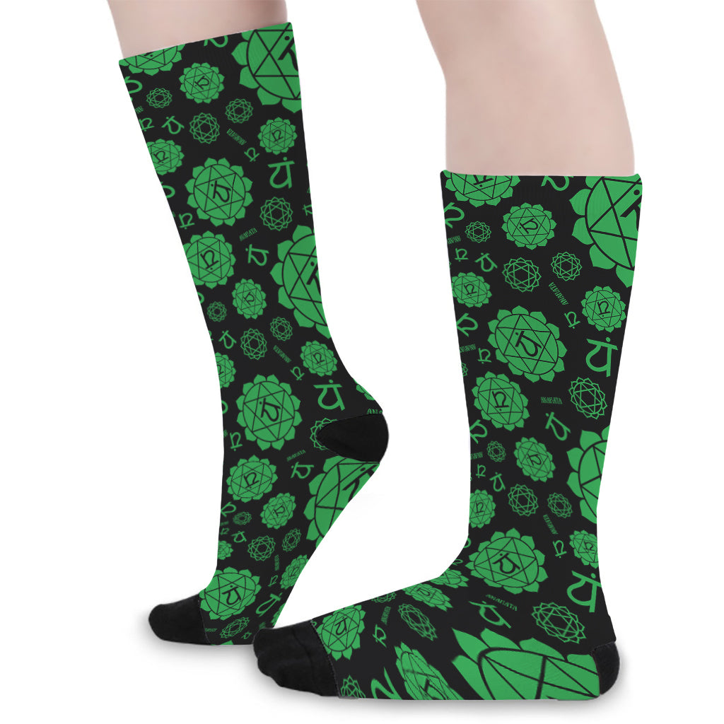 Anahata Chakra Pattern Print Long Socks