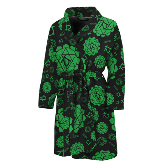 Anahata Chakra Pattern Print Men's Bathrobe