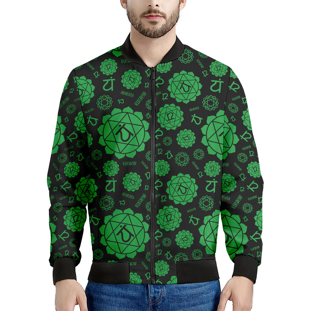 Anahata Chakra Pattern Print Men's Bomber Jacket