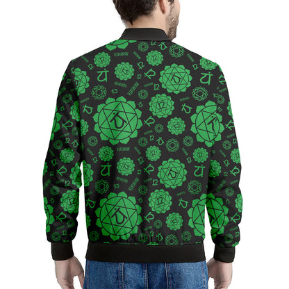 Anahata Chakra Pattern Print Men's Bomber Jacket