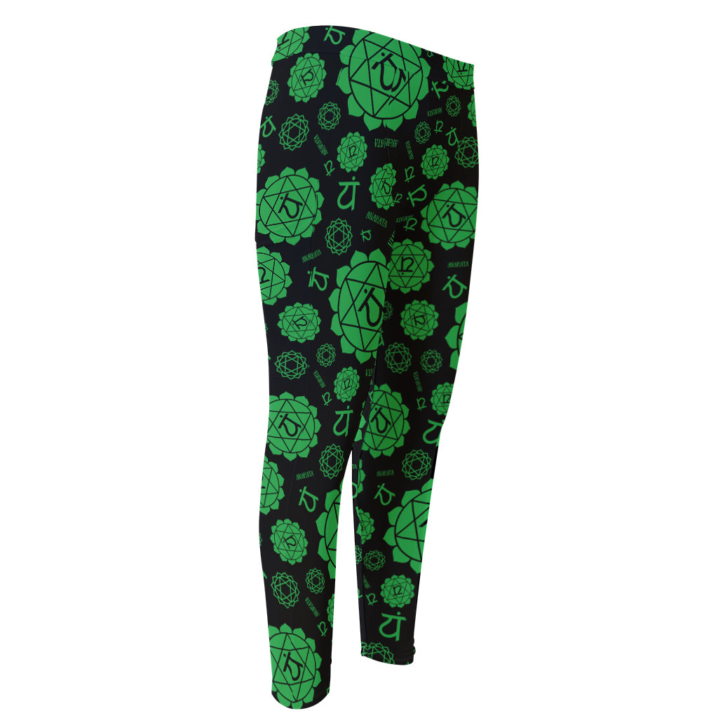 Anahata Chakra Pattern Print Men's Compression Pants
