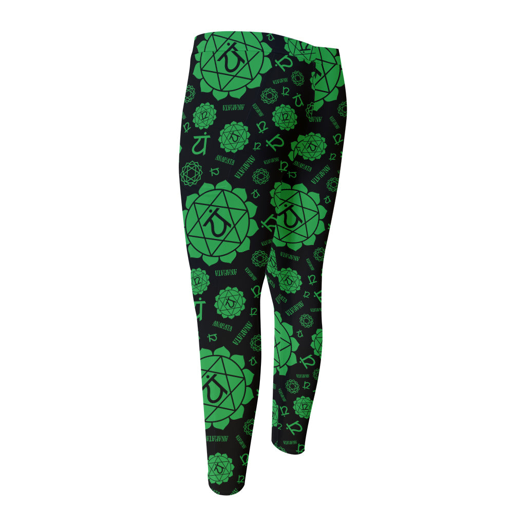 Anahata Chakra Pattern Print Men's Compression Pants