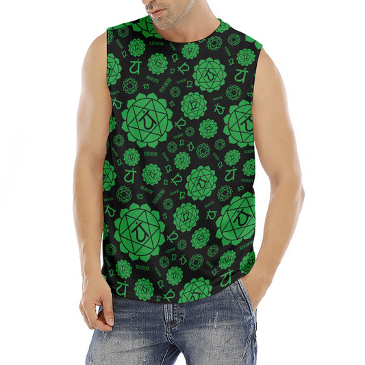 Anahata Chakra Pattern Print Men's Fitness Tank Top