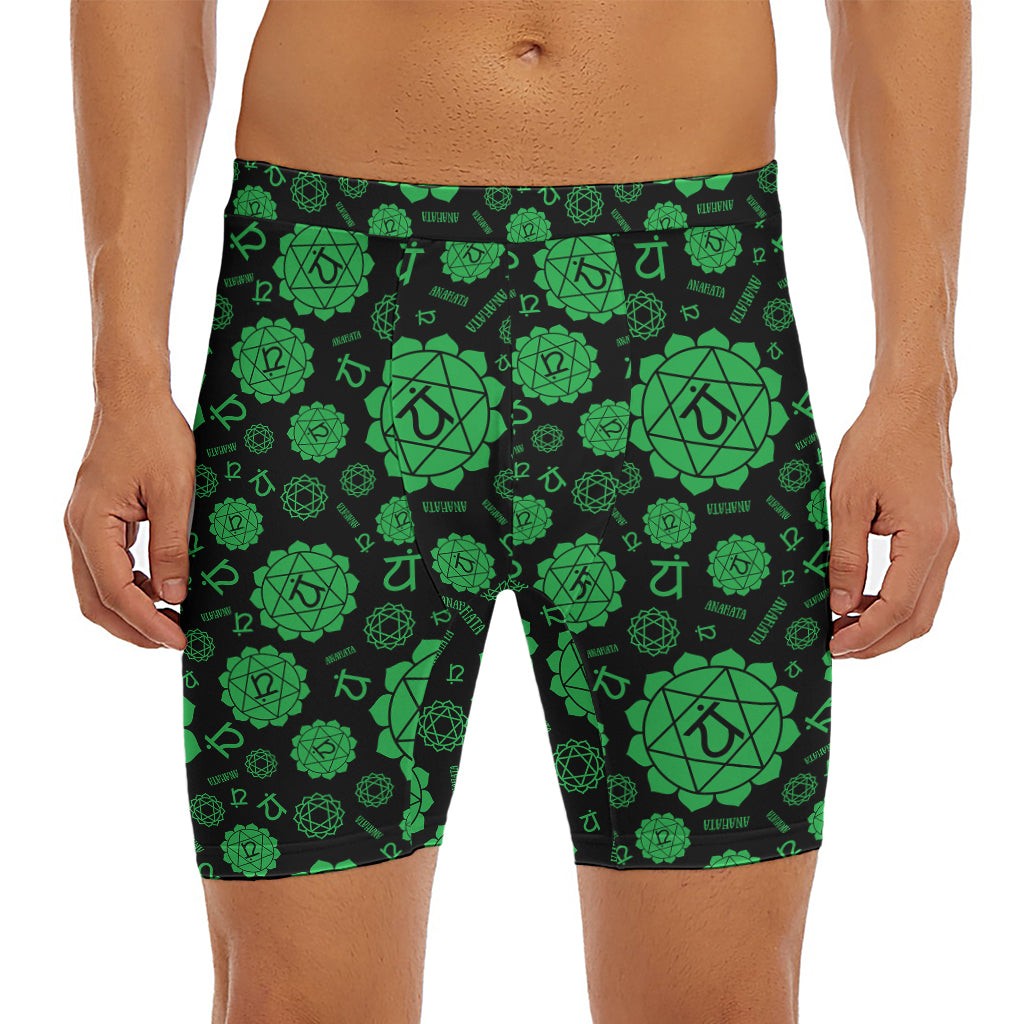 Anahata Chakra Pattern Print Men's Long Boxer Briefs