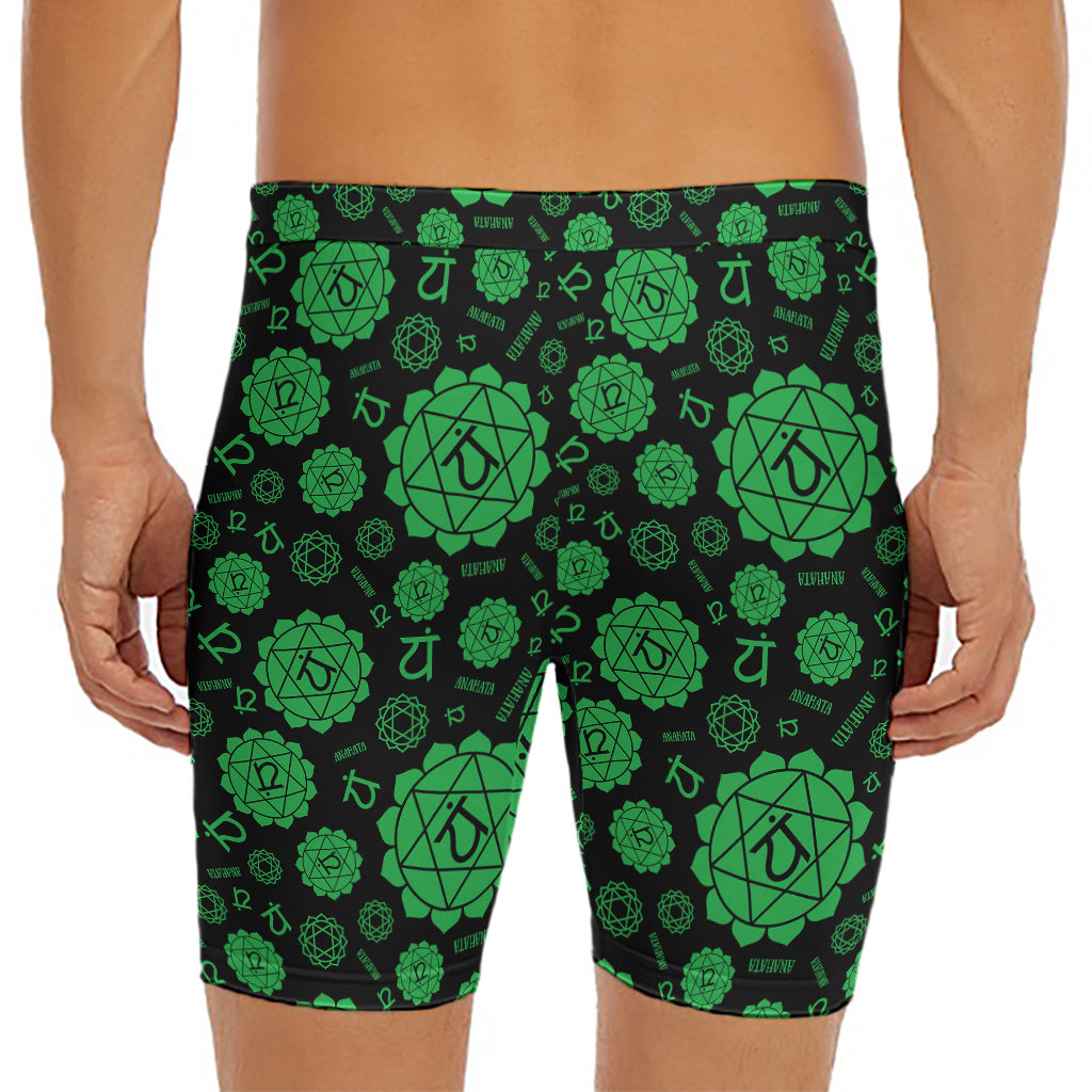 Anahata Chakra Pattern Print Men's Long Boxer Briefs
