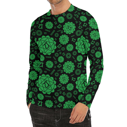 Anahata Chakra Pattern Print Men's Long Sleeve Rash Guard