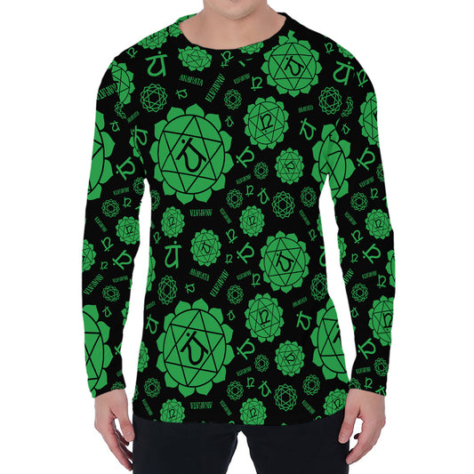 Anahata Chakra Pattern Print Men's Long Sleeve T-Shirt