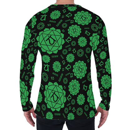 Anahata Chakra Pattern Print Men's Long Sleeve T-Shirt