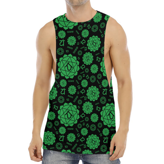 Anahata Chakra Pattern Print Men's Muscle Tank Top