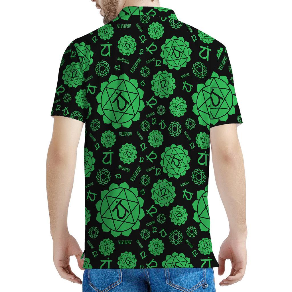 Anahata Chakra Pattern Print Men's Polo Shirt