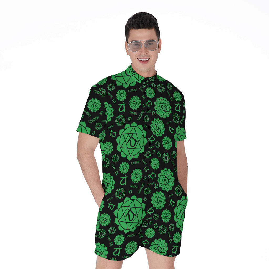 Anahata Chakra Pattern Print Men's Rompers