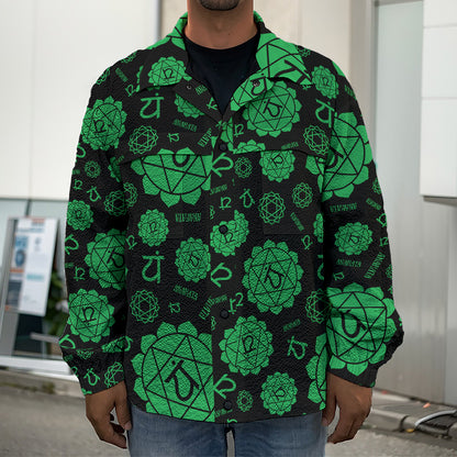 Anahata Chakra Pattern Print Men's Shirt Jacket