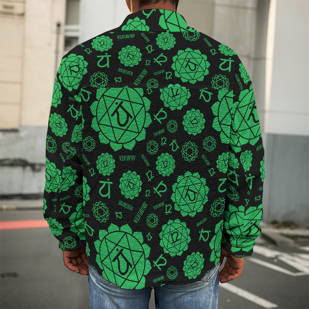Anahata Chakra Pattern Print Men's Shirt Jacket