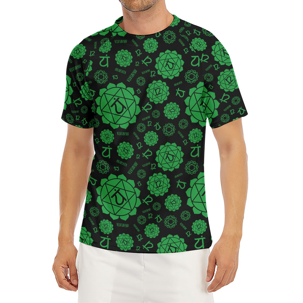 Anahata Chakra Pattern Print Men's Short Sleeve Rash Guard