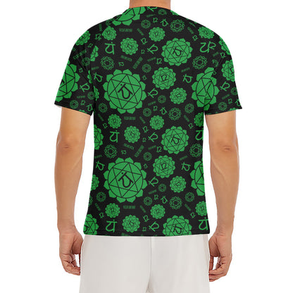 Anahata Chakra Pattern Print Men's Short Sleeve Rash Guard
