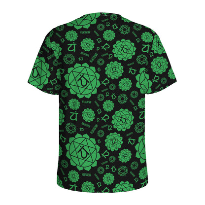 Anahata Chakra Pattern Print Men's Sports T-Shirt