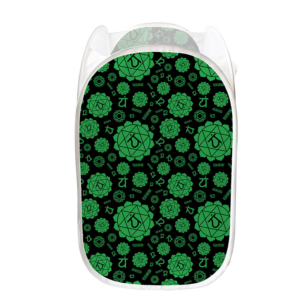 Anahata Chakra Pattern Print Mesh Laundry Hamper