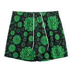 Anahata Chakra Pattern Print Mesh Shorts