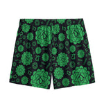 Anahata Chakra Pattern Print Mesh Shorts