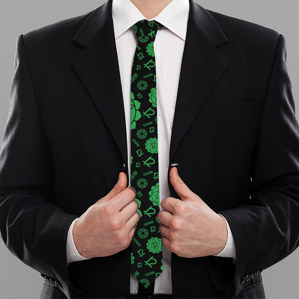 Anahata Chakra Pattern Print Necktie