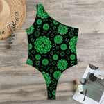 Anahata Chakra Pattern Print One Shoulder Bodysuit