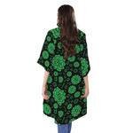 Anahata Chakra Pattern Print Open Front Beach Cover Up