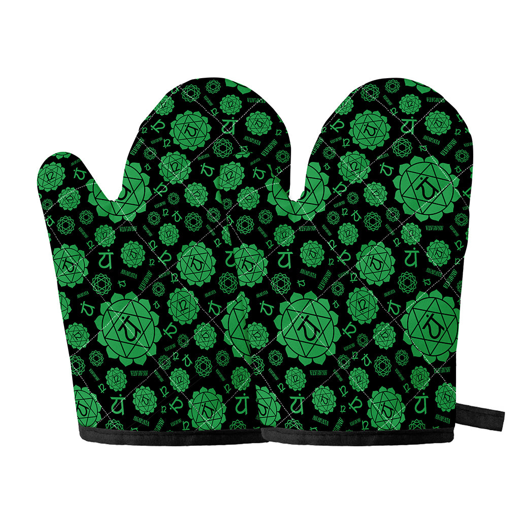 Anahata Chakra Pattern Print Oven Mitts
