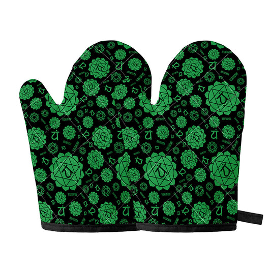 Anahata Chakra Pattern Print Oven Mitts