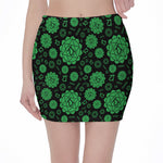 Anahata Chakra Pattern Print Pencil Mini Skirt