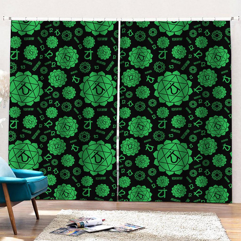 Anahata Chakra Pattern Print Pencil Pleat Curtains