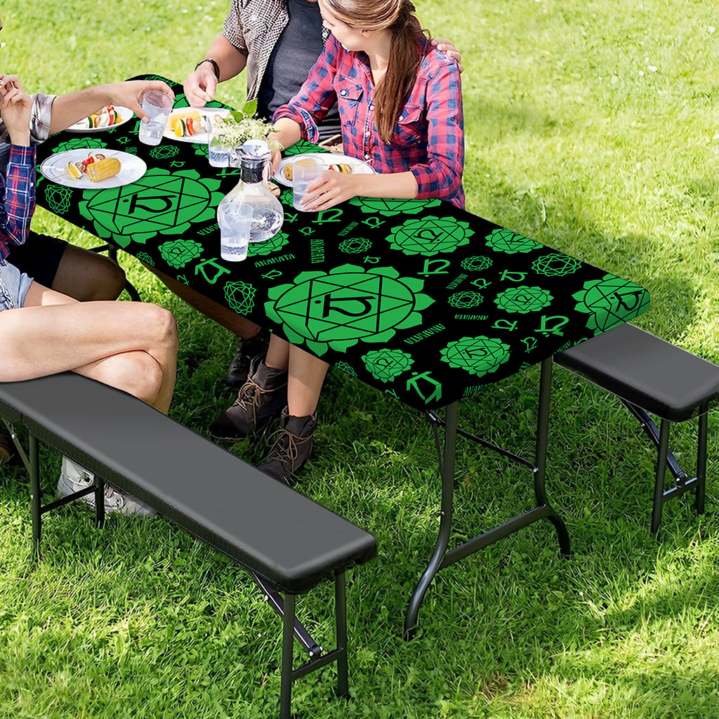 Anahata Chakra Pattern Print Picnic Table Cover